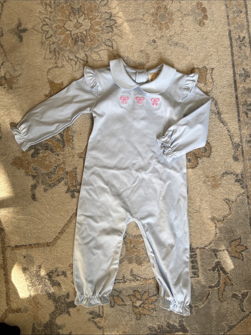 TBBC Blue with Pink Bows One Piece - NWOT